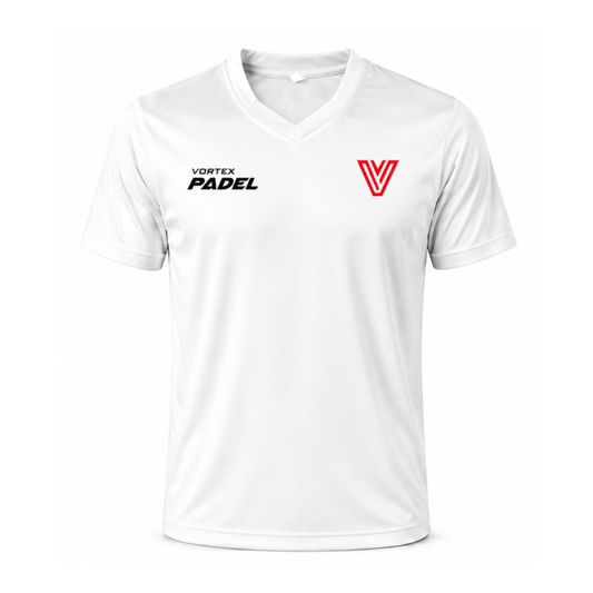 Vortex Padel Court Performance T-Shirt – White Edition