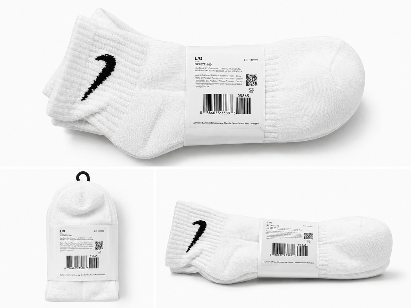 NK Everyday Cushioned Quarter Crew Socks | Pack of 3