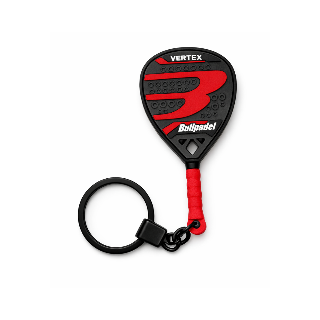 Bullpadel-inspired padel keychain mini racket fan accessory