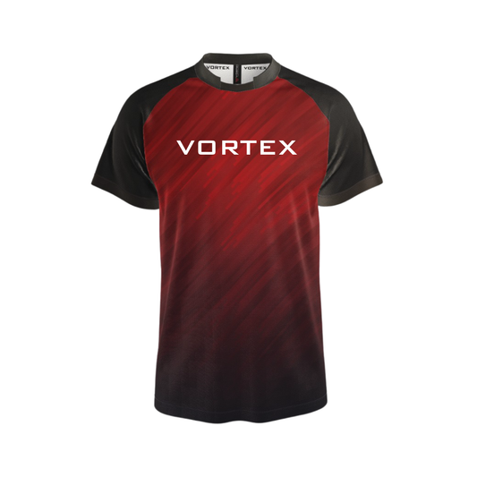 Vortex Performance Padel T-Shirt – Imported Mesh Fabric | Premium Sublimation Sports Shirt (Red & Black)