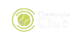 Champions Club logo with a green outline  tennis ball on a white background