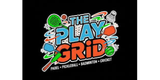 Logo of The Play Grid with colorful design on a black background