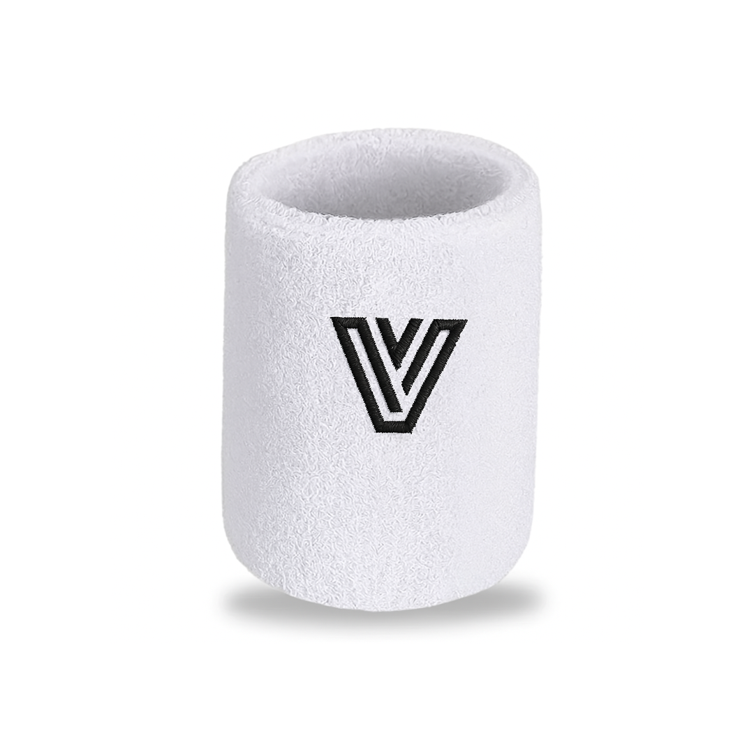 White Vortex wrist sweat bands moisture wicking padel performance accessory