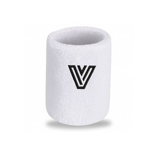 White Vortex wrist sweat bands moisture wicking padel performance accessory